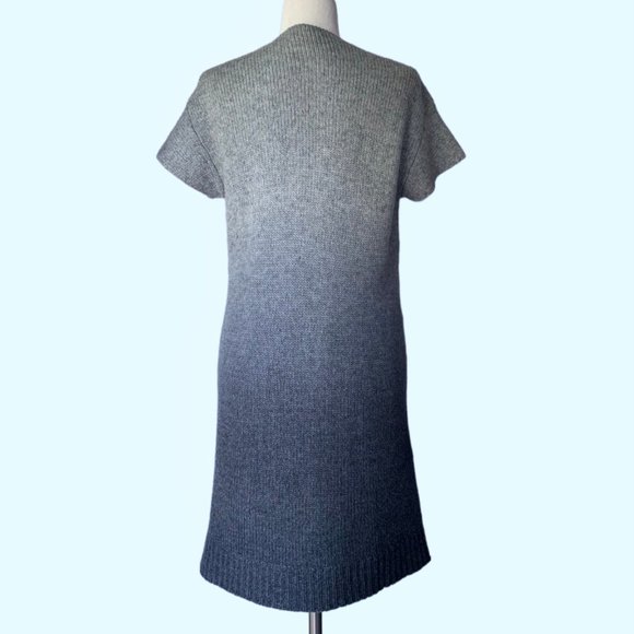 Sandro wool/alpaca V-neck neutral ombré pullover loose knit sweater - EU size 2 - Picture 9 of 11